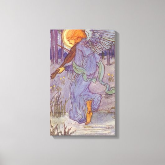 Angel-muzikant die een Violin speelt,  muziek Canvas Afdruk (Voorkant)