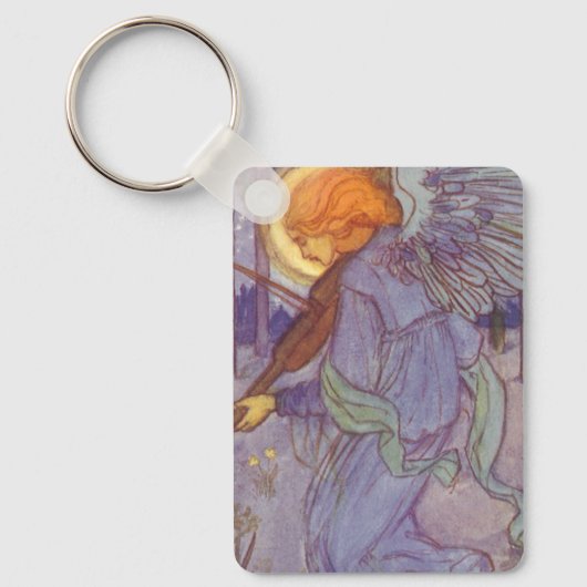 Angel-muzikant die een Violin speelt,  muziek Sleutelhanger (Voorkant)