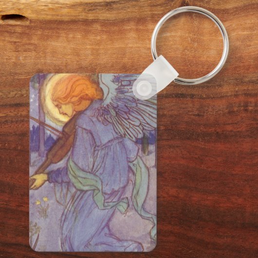 Angel-muzikant die een Violin speelt,  muziek Sleutelhanger (Achterkant)