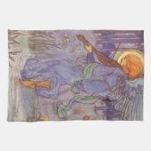 Angel-muzikant die een Violin speelt,  muziek Theedoek (Horizontaal)