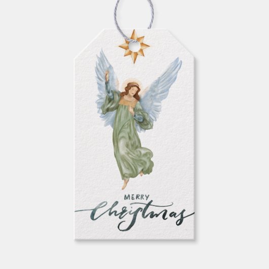 Angel Nativity Gift Labels Cadeaulabel (Voorkant)