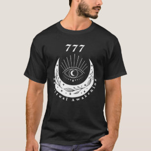 Angel Number 777 Spiritueel Awakening The Eye Moon T-shirt