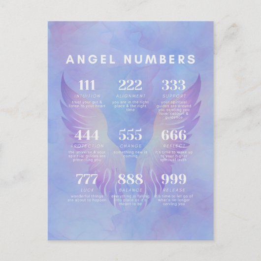 Angel Number Betekenissen Collectie Briefkaart (Voorkant)