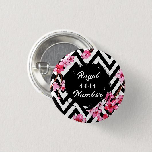 Angel Numberr "4444"  Ronde Button 3,2 Cm (Voorkant /achterkant)