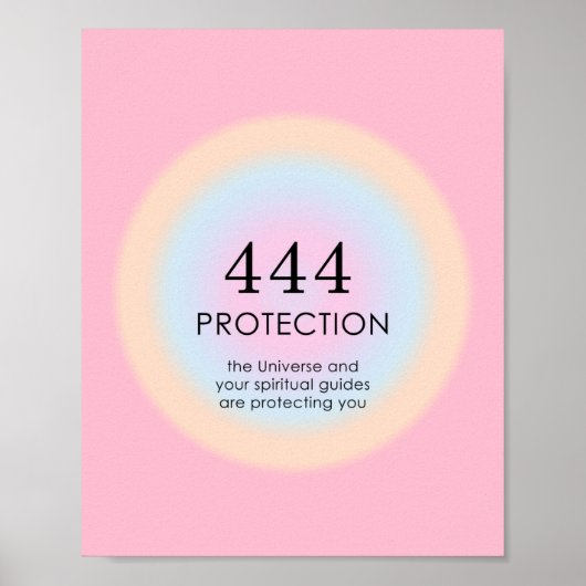 Angel Numbers Numerology 444 Protection Poster (Voorkant)