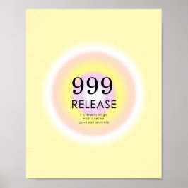 Angel Numbers Numerology betekenend 999 Let Go Poster