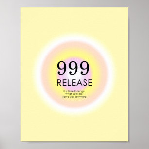 Angel Numbers Numerology betekenend 999 Let Go Poster