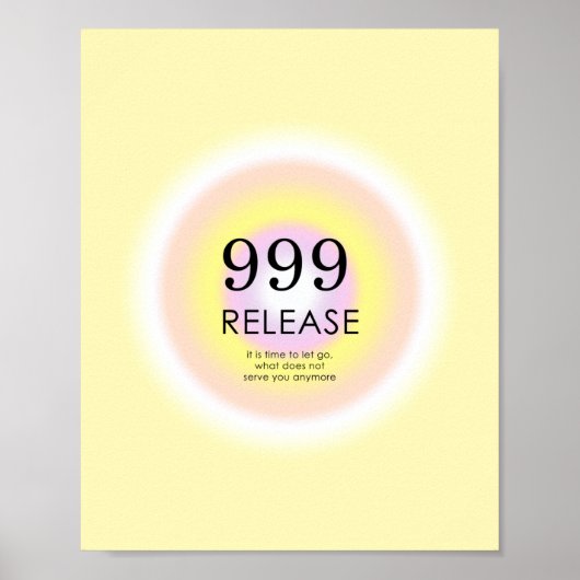 Angel Numbers Numerology betekenend 999 Let Go Poster (Voorkant)