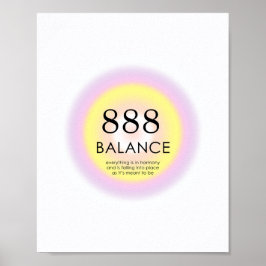 Angel Numbers Numerology Betekenis balans 888 Poster