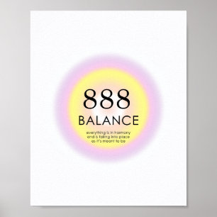 Angel Numbers Numerology Betekenis balans 888 Poster