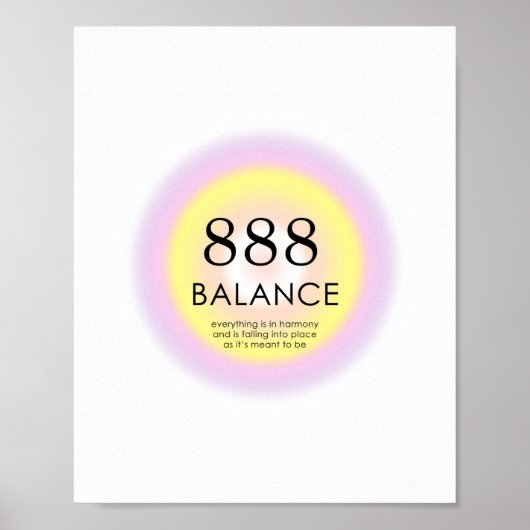 Angel Numbers Numerology Betekenis balans 888 Poster (Voorkant)