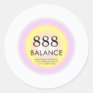 Angel Numbers Numerology Betekenis balans 888 Ronde Sticker