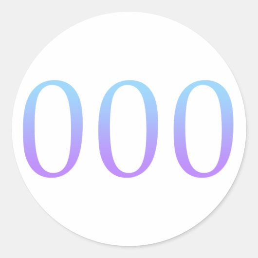 Angel-nummer 000 - Ongevoeligheid Ronde Sticker (Voorkant)