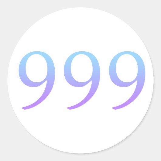 Angel-nummer 999 - Versie Ronde Sticker (Voorkant)