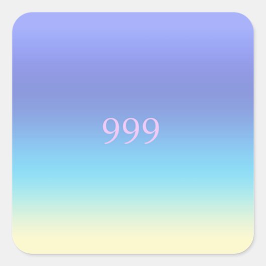 Angel-nummer 999 vierkante sticker (Voorkant)