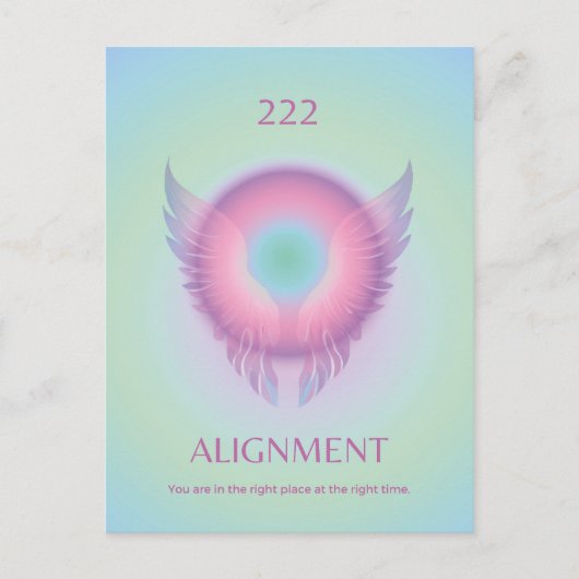 Angel Nummer AURA 222 uitlijning Briefkaart (Voorkant)