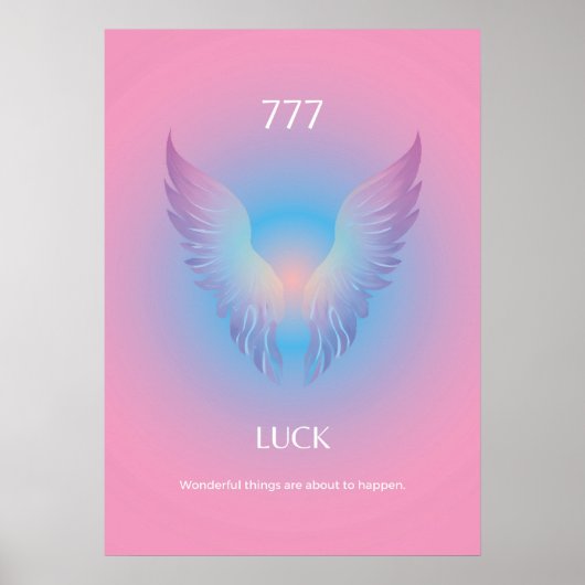 Angel Nummer Aura 777 Geluk Poster (Voorkant)