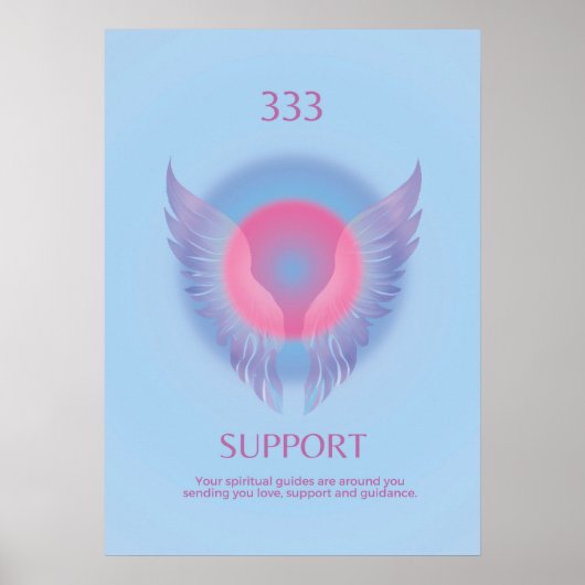 Angel Nummer AURA Poster 333 Ondersteuning (Voorkant)