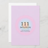 Angel Nummers 111 Intuïtie Kaart (Voorkant / Achterkant)