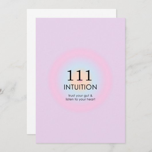 Angel Nummers 111 Intuïtie Kaart (Voorkant / Achterkant)