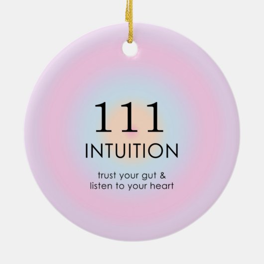 Angel Nummers 111 Intuïtie Keramisch Ornament (Achterkant)