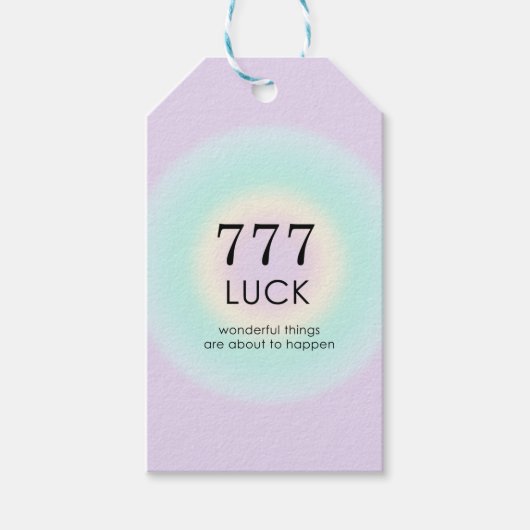 Angel Nummers 777 Luck Cadeaulabel (Voorkant)
