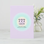Angel Nummers 777 Luck Kaart (Staand voorkant)