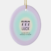 Angel Nummers 777 Luck Keramisch Ornament (Rechts)
