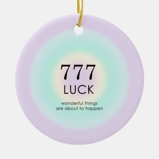 Angel Nummers 777 Luck Keramisch Ornament (Voorkant)