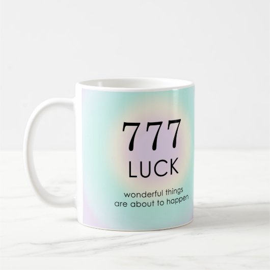 Angel Nummers 777 Luck Motivatie Koffiemok (Links)