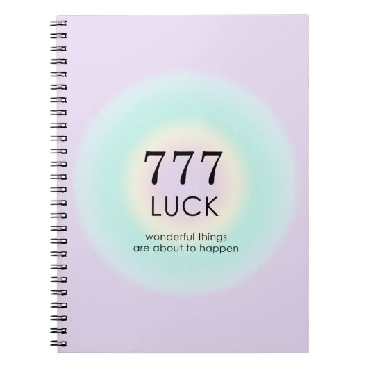 Angel Nummers 777 Luck Notitieboek (Voorkant)