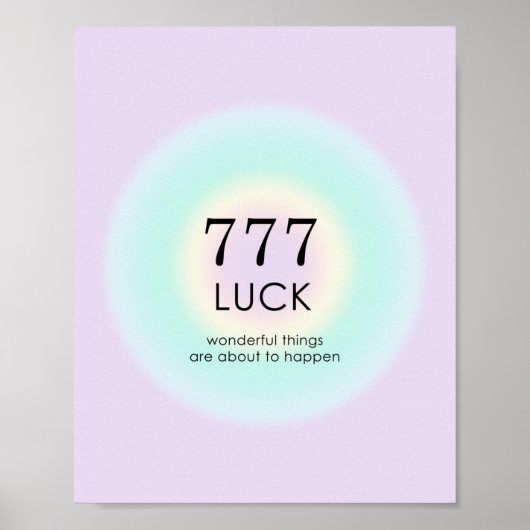 Angel Nummers 777 Luck Poster (Voorkant)