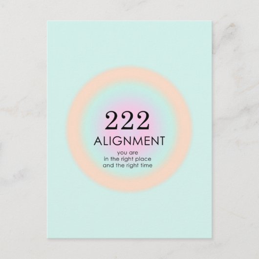 Angel Nummers Numerieke 222 Groepering Motivation Briefkaart (Voorkant)