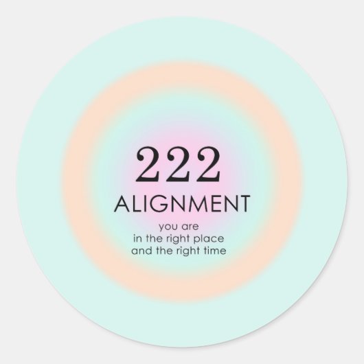 Angel Nummers Numerieke 222 Groepering Motivation Ronde Sticker (Voorkant)