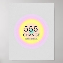 Angel Nummers Numerology 555 Verandering Betekenis Poster