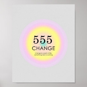 Angel Nummers Numerology 555 Verandering Betekenis Poster