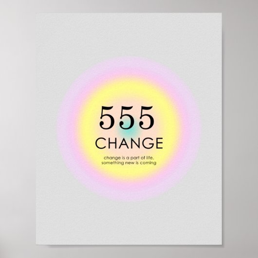 Angel Nummers Numerology 555 Verandering Betekenis Poster (Voorkant)