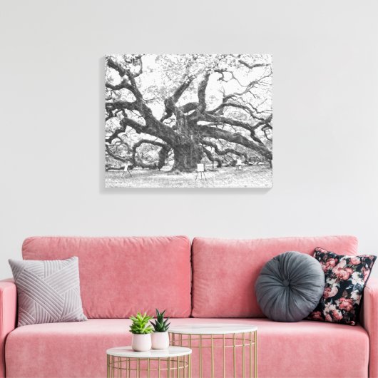 Angel Oak Tree Canvas Afdruk (Insitu (Woonkamer))