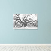 Angel Oak Tree Canvas Afdruk (Insitu (Houten vloer))