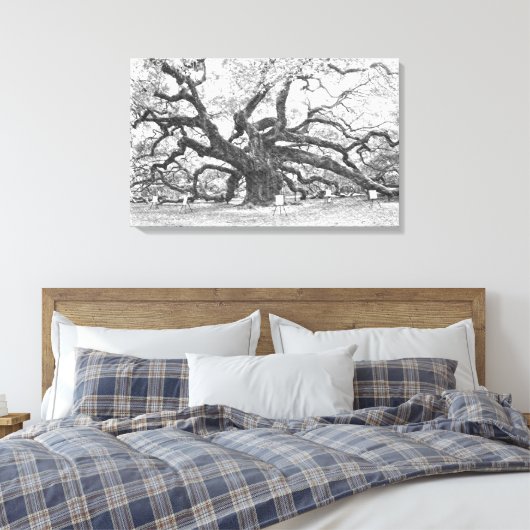 Angel Oak Tree Canvas Afdruk (Insitu (Slaapkamer))