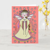 Angel Oekraïense volkskunst Kaart (Gele Bloem)