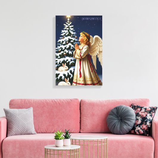 Angel of Christmas Night – Classical Holiday  Canvas Afdruk (Insitu (Woonkamer))