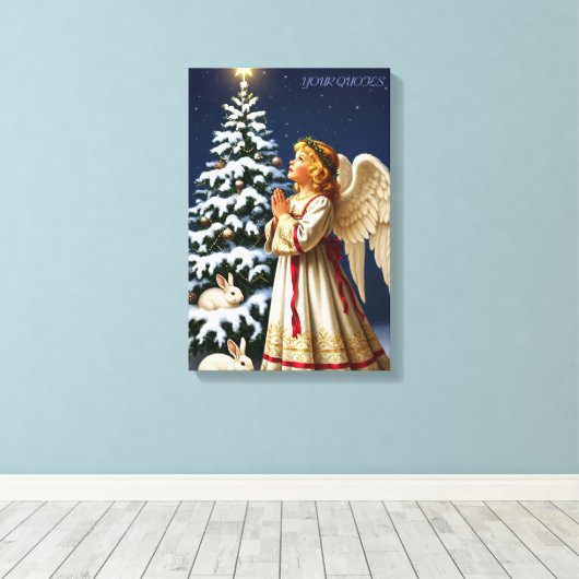 Angel of Christmas Night – Classical Holiday Canvas Afdruk (Insitu (Houten vloer))