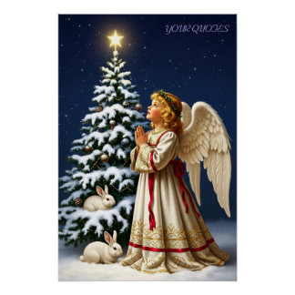 Angel of Christmas Night – Classical Holiday  Perfect Poster