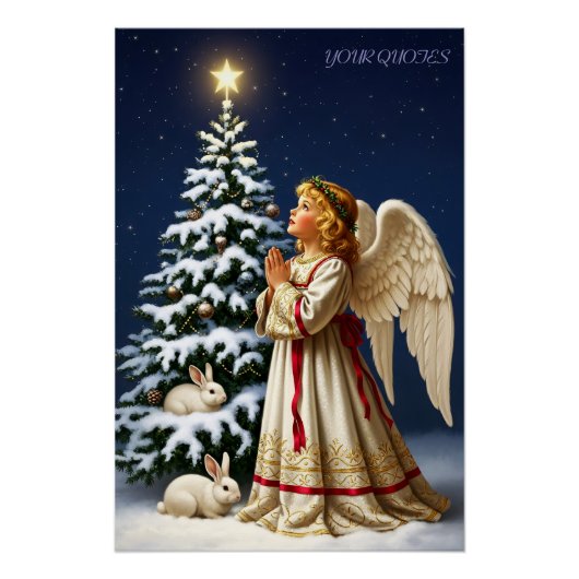 Angel of Christmas Night – Classical Holiday Perfect Poster (Voorkant)