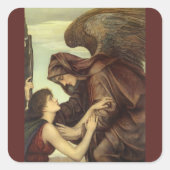 Angel of Death by Evelyn De Morgan Vierkante Sticker (Voorkant)