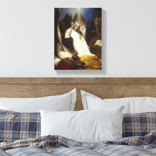 Angel of Death (Going to Heaven) (Horace Vernet) Canvas Afdruk (Insitu (Slaapkamer))