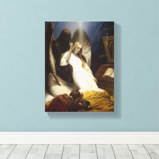Angel of Death (Going to Heaven) (Horace Vernet) Canvas Afdruk (Insitu (Houten vloer))