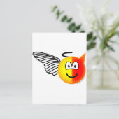 Angel of duivelemoticon briefkaart (Staand voorkant)