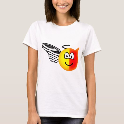 Angel of duivelemoticon t-shirt (Voorkant)